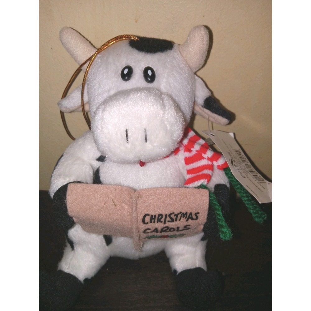 Kurt Adler Carolin Critters Cow Plush Ornament 6"‎ Stuffed  *No Animal Sound